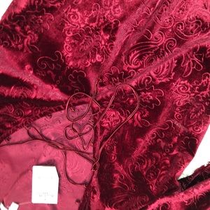 Maroon velvet onesie.